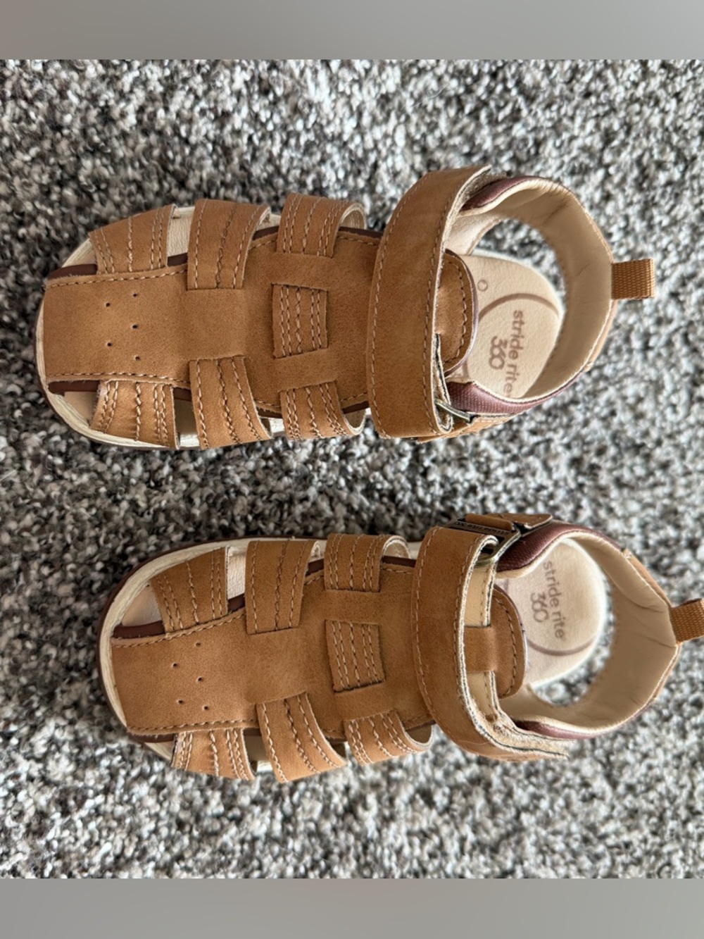 Stride Rite Tan Brown Closed-Toe Fisherman Sandals